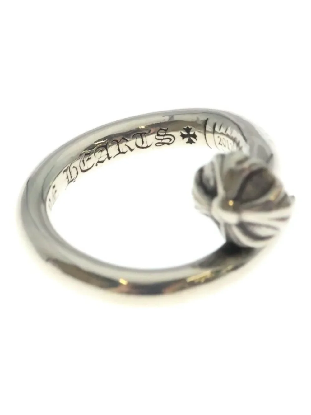 Chrome Hearts Nail Crsball Cross Ball Ring Silver